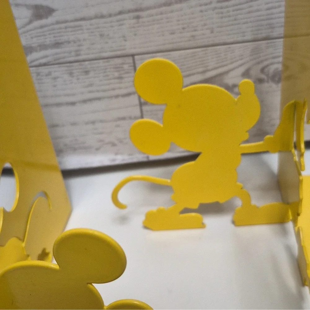 Möller Design Mickey Mouse Bookends Michael Graves Yellow Metal Disney Set Of 2